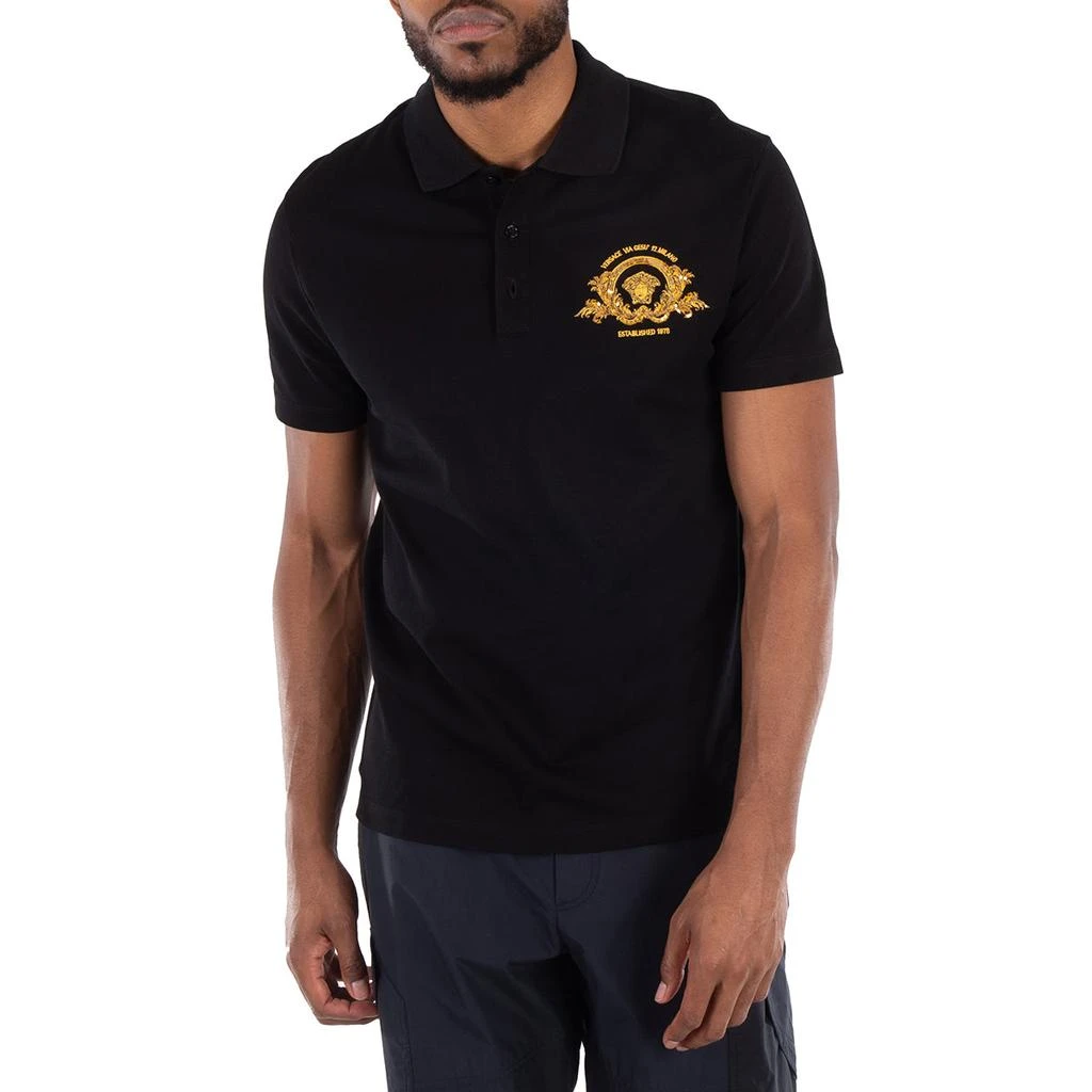 Versace Coupe Blason Embroidered Polo Shirt, Size Medium 1