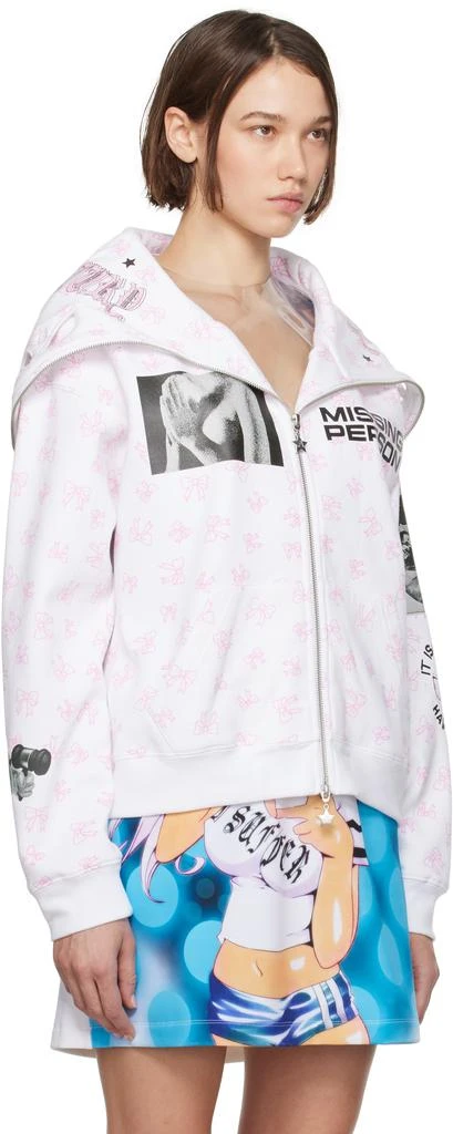 Ashley Williams White 'Missing Person' Butterfly Hoodie 2