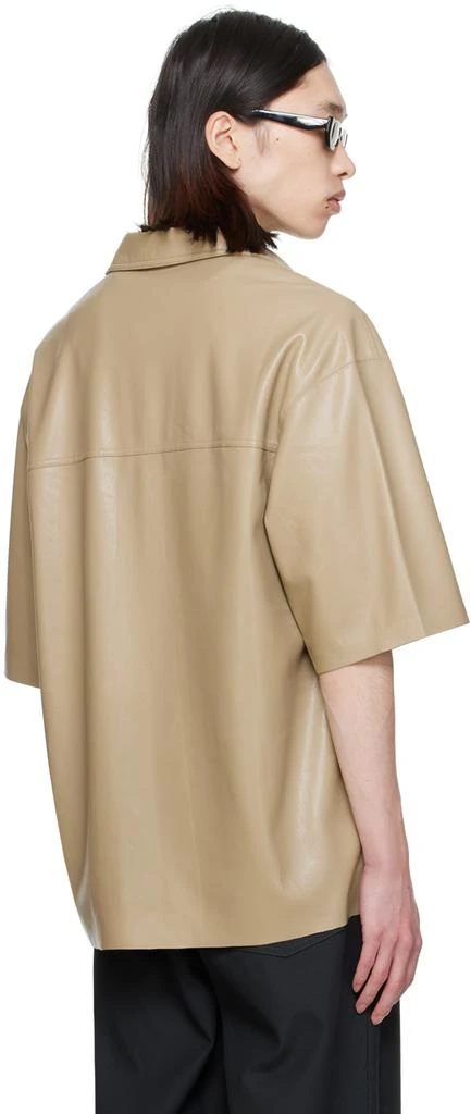 Nanushka Taupe Mance Vegan Leather Shirt 3