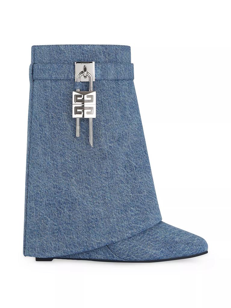 Givenchy Shark Lock Ankle Boots In Denim