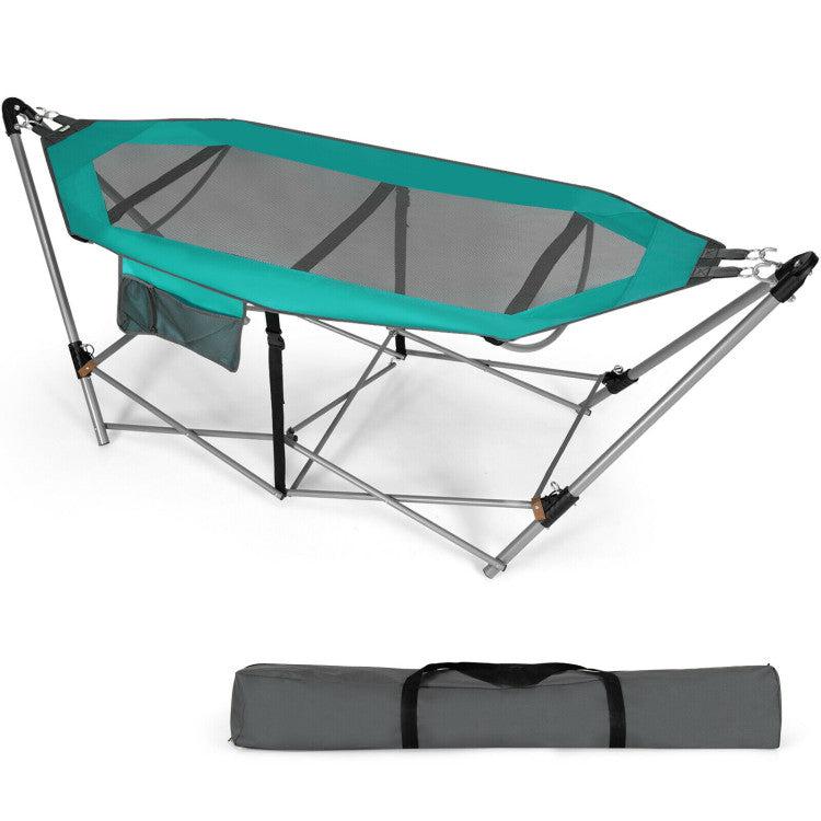 Hivvago Portable Folding Hammock with Hammock Stand-Turquoise