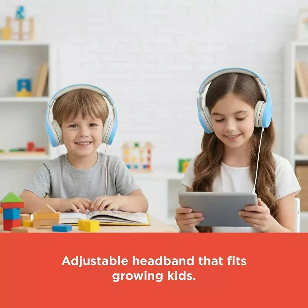 RadioShack Kids Wired Headphones (3304457) - Child-Safe Volume, 3.5mm Plug, Blue 
White 6