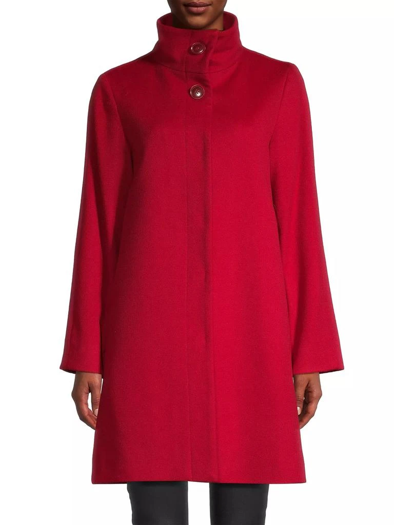 Sofia Cashmere Wool-Cashmere Stand Collar Coat 3