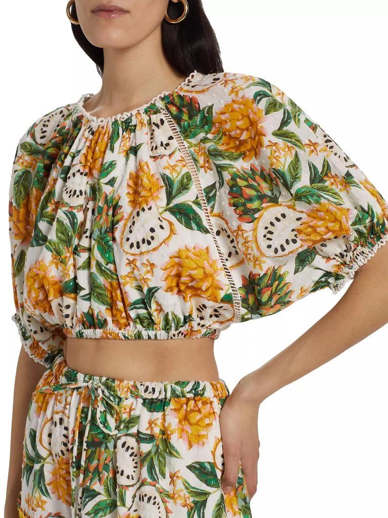 Farm Rio Biriba Fruit Puff-Sleeve Crop Top 6