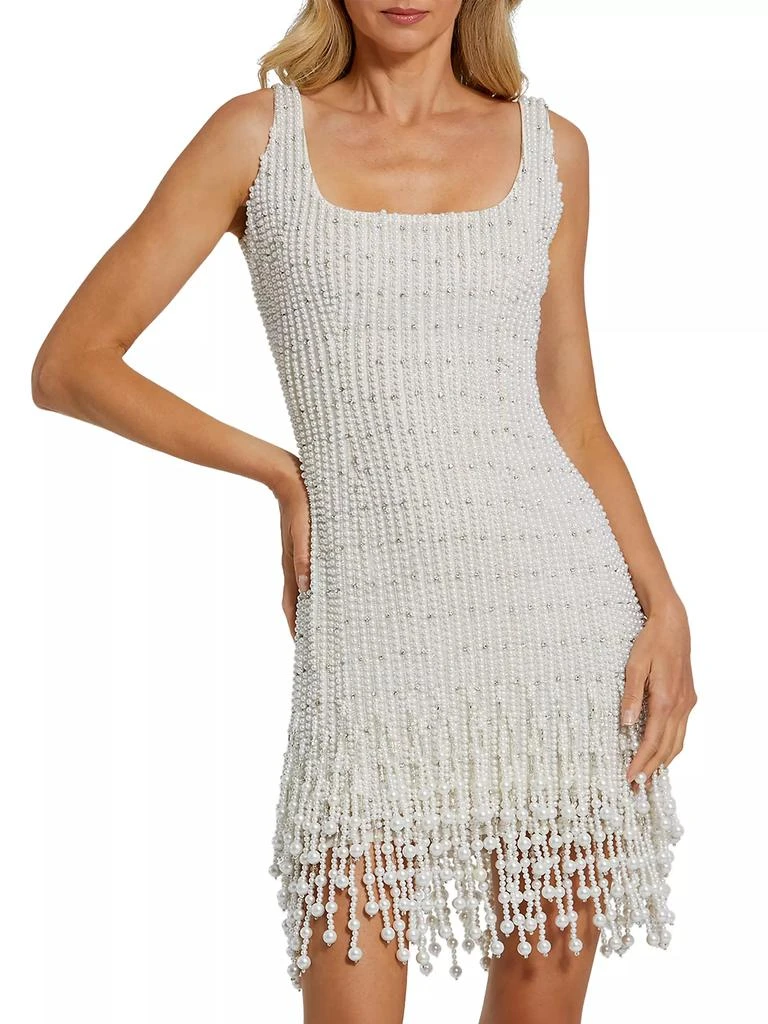 Mac Duggal Imitation Pearl-Embellished Beaded Minidress 1