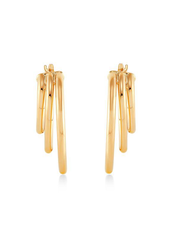 Saks Fifth Avenue 14K Yellow Gold Polished Triple-Row Hoop Earrings