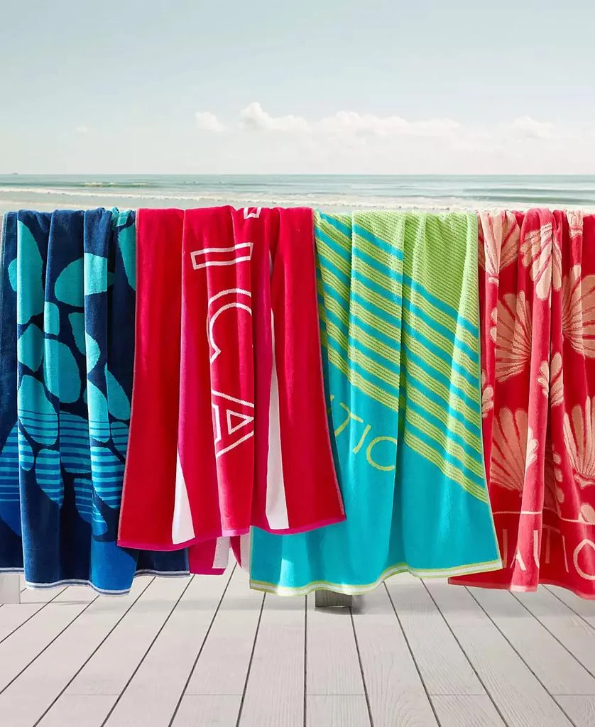 Nautica Tilted Logo Jacquard Beach Towel Set, 68" X 36" 7