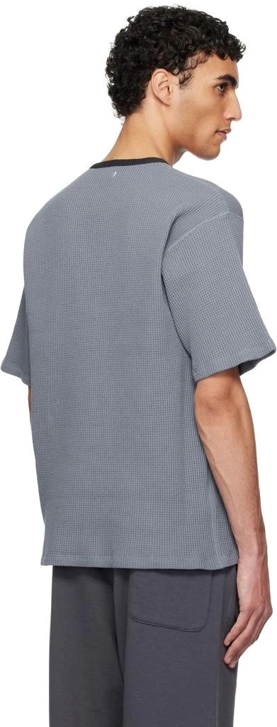 Nanamica Blue Henry Neck Thermal Sweat Henley 3