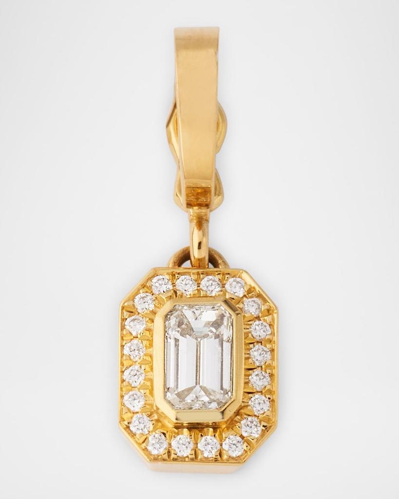 Azlee Silhouette Small Emerald-Cut Diamond Charm