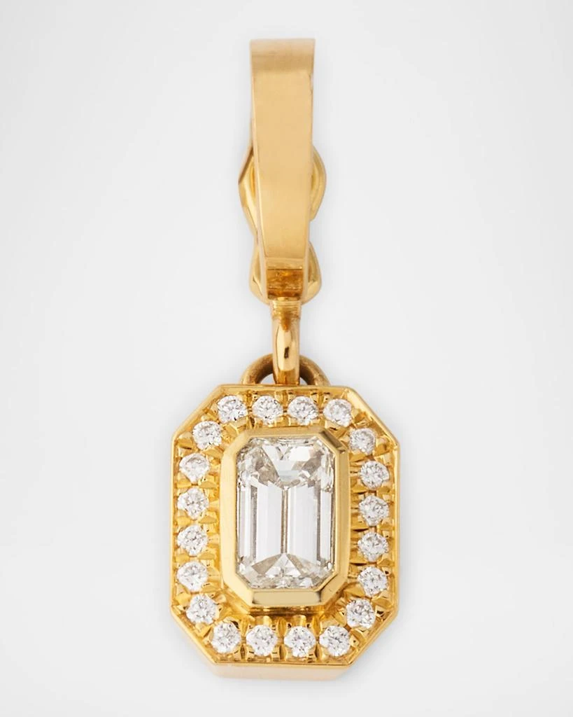 Azlee Silhouette Small Emerald-Cut Diamond Charm 1