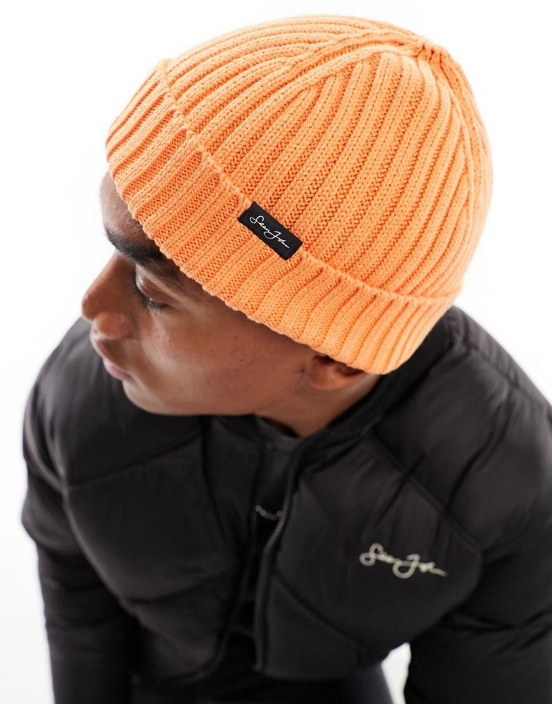 Sean John Sean John script flag beanie in orange