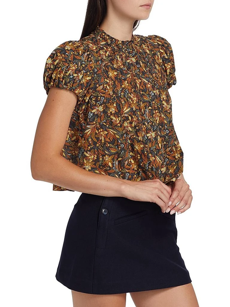 DÔEN Millie Floral Cotton Short-Sleeve Blouse 4