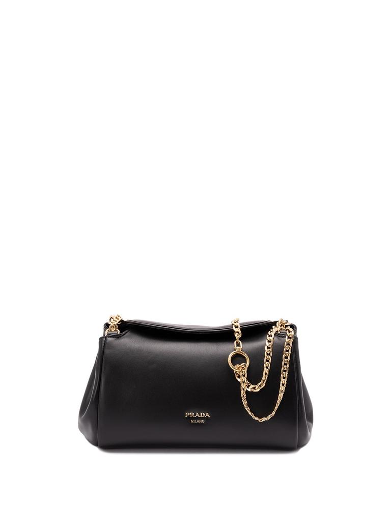 Prada Black crochet shoulder bag with logo - Shoulder Bags