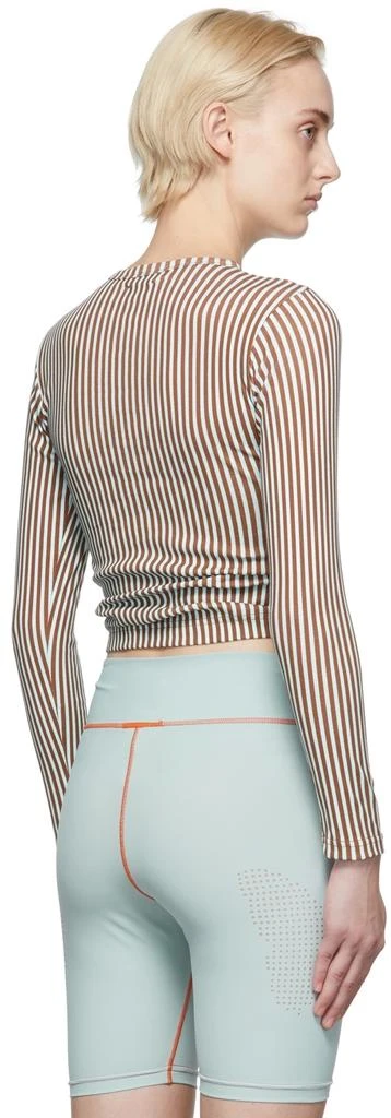 OK Brown & Blue Vertical Stripe Long Sleeve T-Shirt 3
