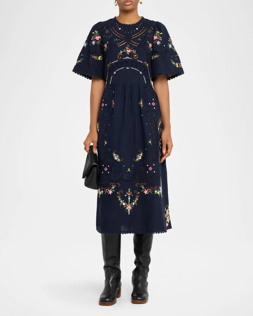 Sea Edwina Embroidered Midi Dress 2