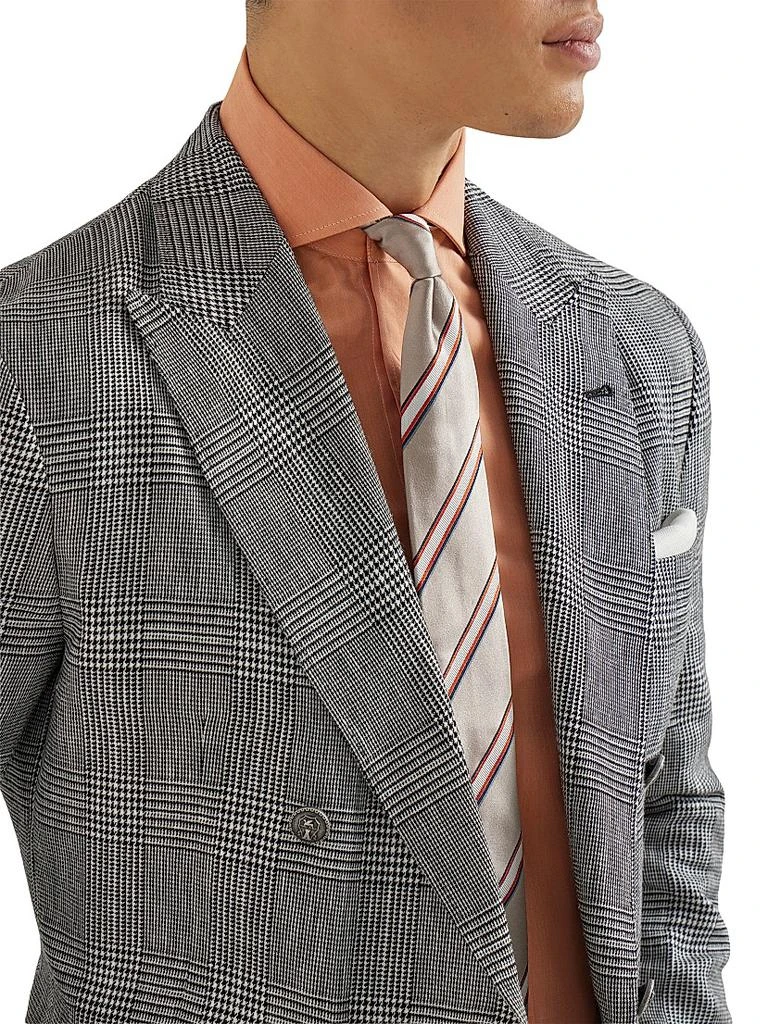 Brunello Cucinelli Regimental Stripe Silk and Cotton Tie 2