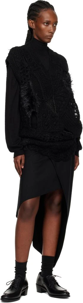 Junya Watanabe Black Patchwork V-Neck Sweater Vest 4