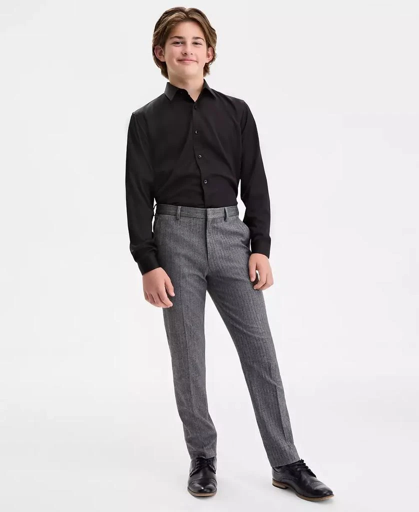 B By Brooks Brothers Boys 8-20 Gray Flannel Herringbone Classic Pants 3