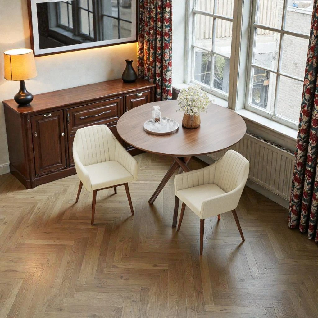 Hivvago Comfortable Accent Dining Chairs with Thickly Cushioned Seating and Back - Set of 2