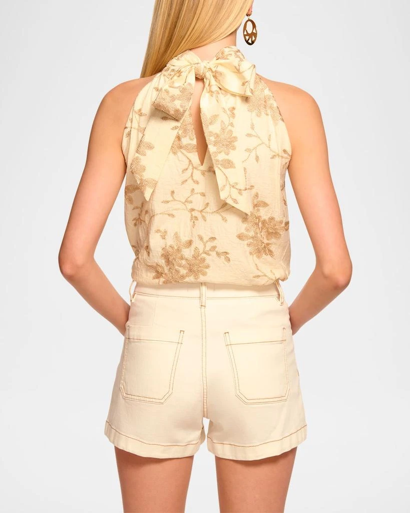 Ramy Brook Cara Lurex Embroidered Halter Top 3