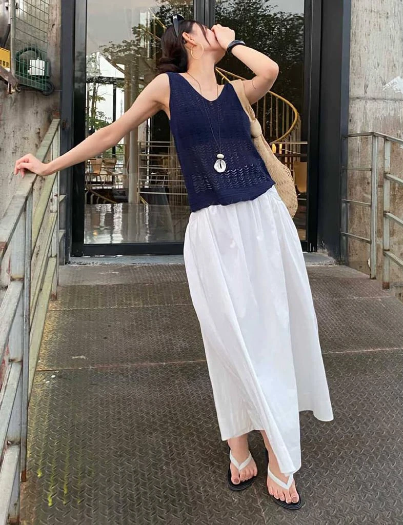 Pixie Market White Poplin Skirt 5