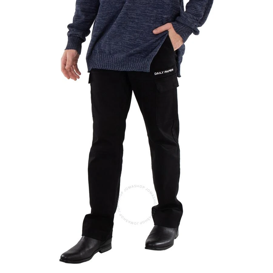 DAILY PAPER Men's Black Ecargo Straight-Leg Cargo Trousers 2
