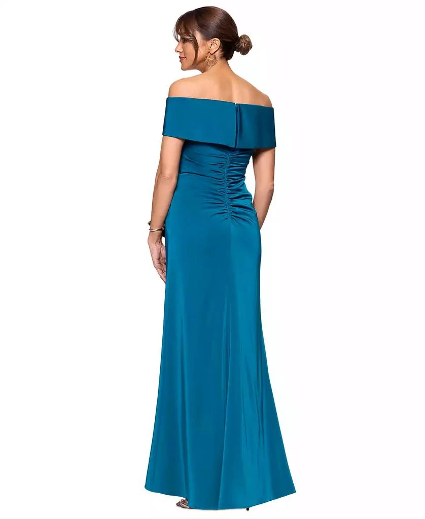 XSCAPE Women's Faile Satin Off-The-Shoulder Gown 4