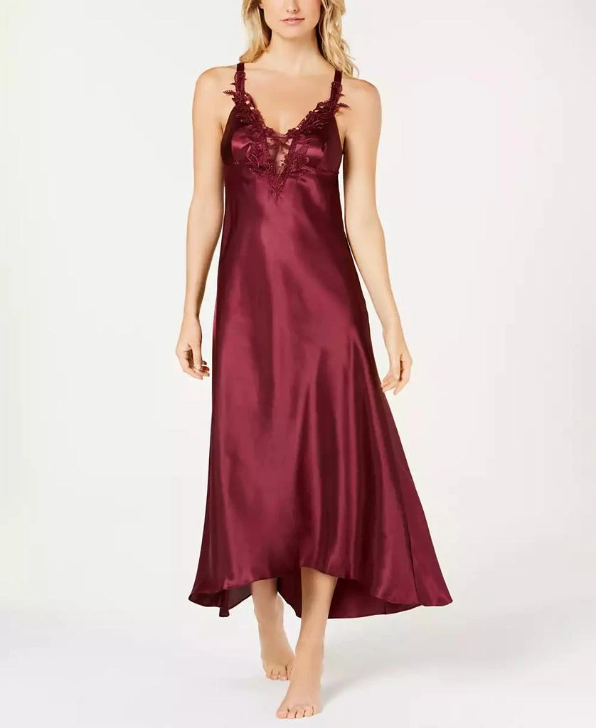 Flora Nikrooz Stella Satin Venise Trim Lingerie Nightgown 1