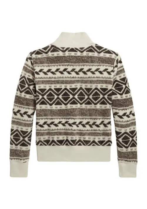 Ralph Lauren Girls 7-16 Fair Isle Fleece 1/4 Zip Pullover 2