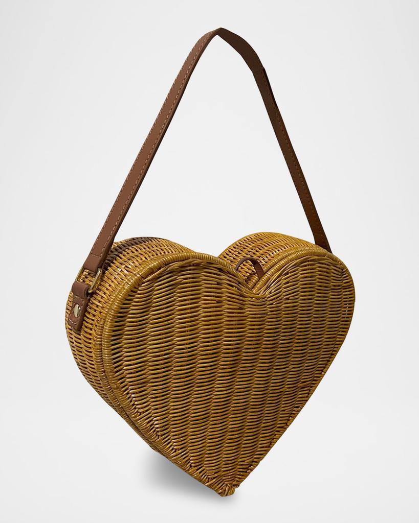 SERPUI Pulsating Heart Rattan Top-Handle Bag