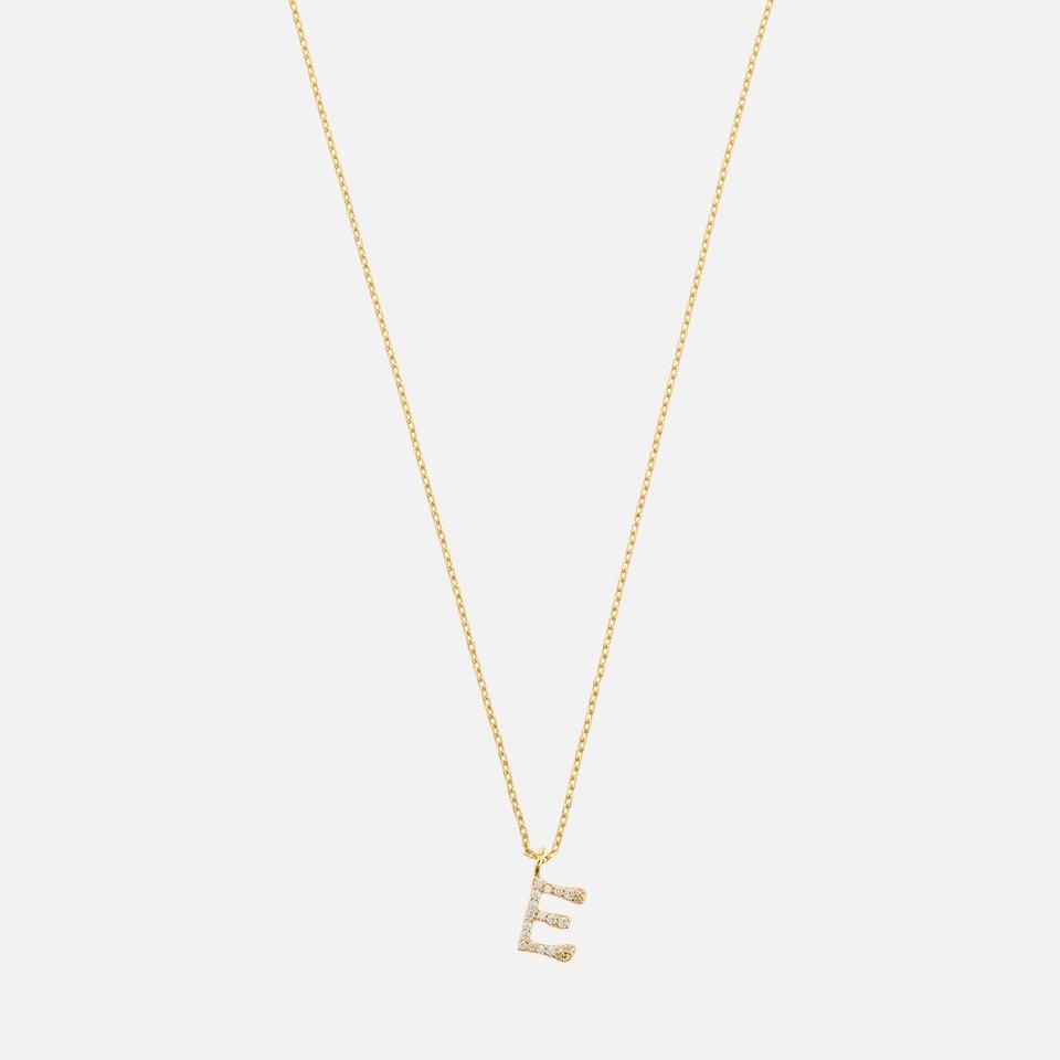 ASTRID & MIYU Astrid & Miyu Initial Pavé 18K Gold-Plated Necklace
