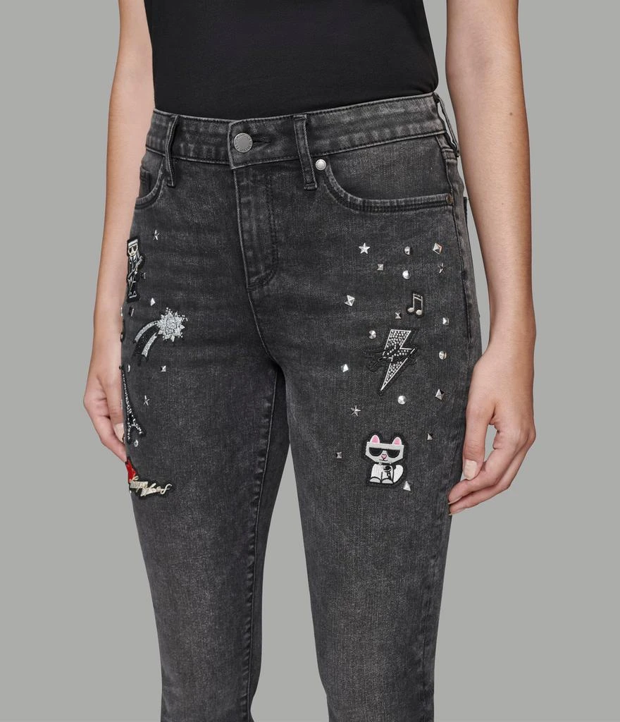 Karl Lagerfeld Paris WHIMSY PATCH GREY WASH JEANS 6