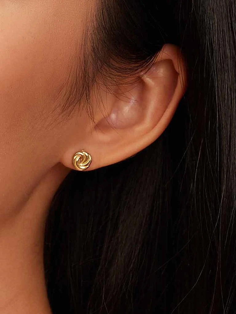 Oradina 14K Yellow Gold Infinite Love Studs 3