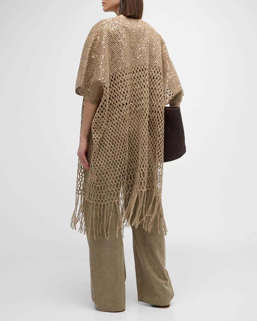 Brunello Cucinelli Fringed Paillette Opera-Knit Cardigan 5