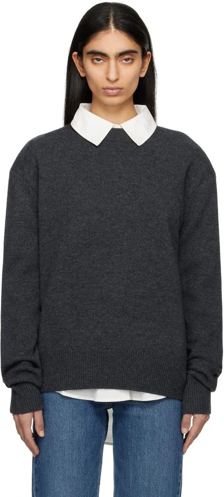 The Frankie Shop Gray Rafaela Padded Knit Sweater 1