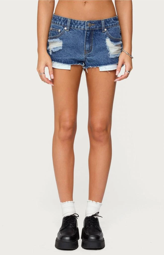 Edikted Devin Low Rise Micro Denim Shorts 2