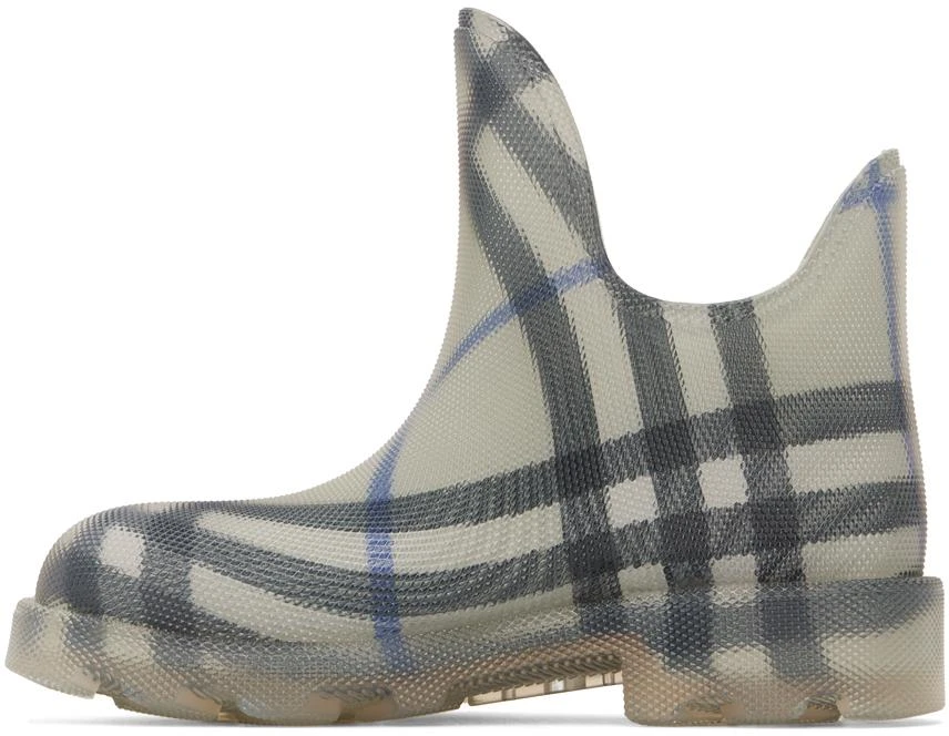 Burberry Gray Check Rubber Marsh Low Rain Boots 3