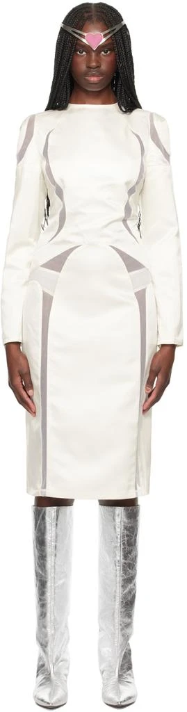 Ashley Williams SSENSE Exclusive White Paneled Midi Dress 1