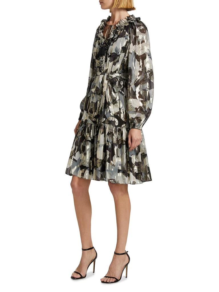 Kobi Halperin Jenson Metallic Floral Knee-Length Dress 3