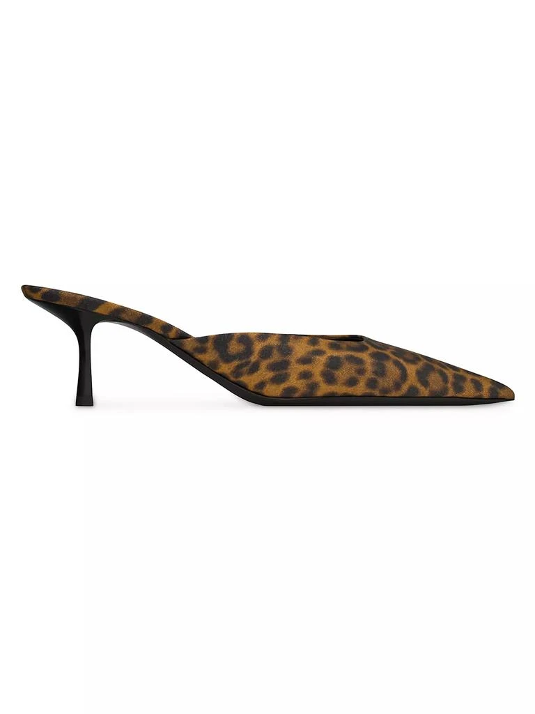 Yves Saint Laurent Barbara Mules in Leopard Grosgrain 1