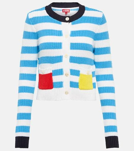 Staud Tide striped cotton-blend cardigan 1