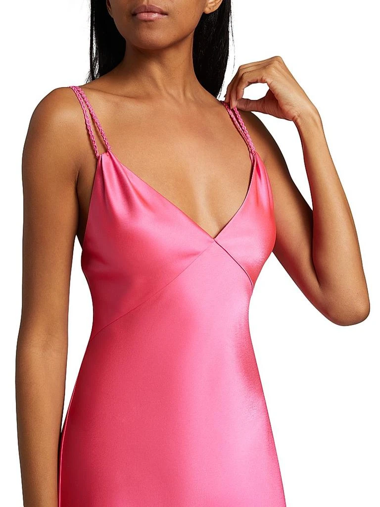 Alice + Olivia Zumi Satin Sweetheart Neck Midi-Dress 6