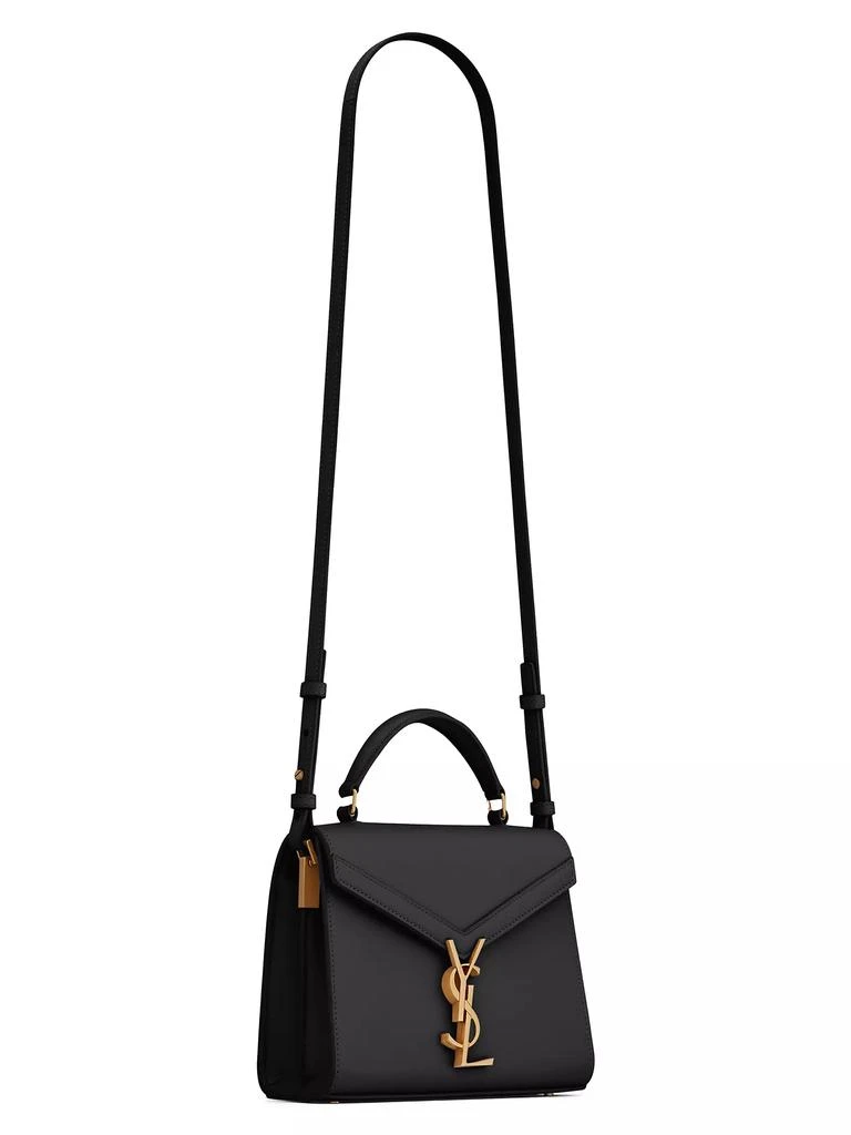 Yves Saint Laurent Cassandra Mini Top Handle Bag in Grain De Poudre Embossed Leather 9