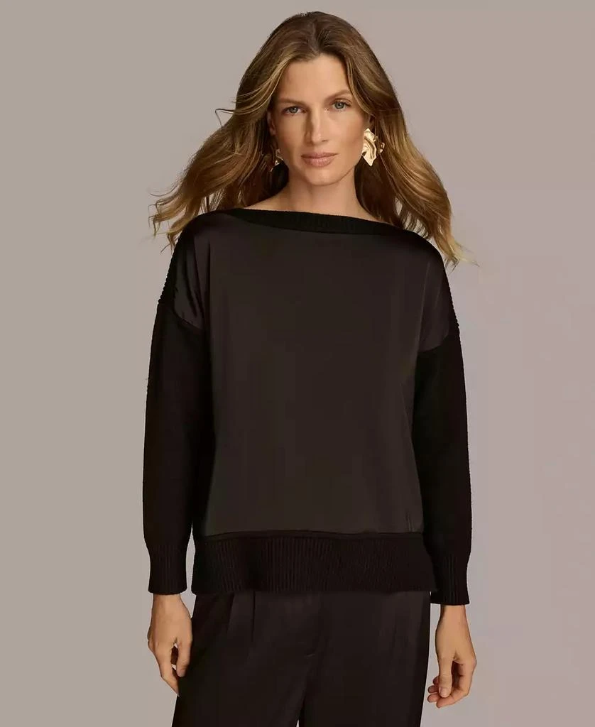 Donna Karan Women's Mixed-Media Sweater 1