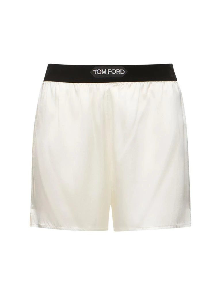 Tom Ford Logo Silk Satin Mini Shorts 1