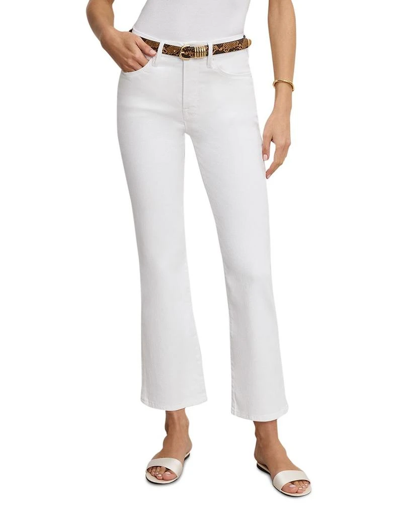 Good American Good Legs Cropped Mini Bootcut Jeans in White 1