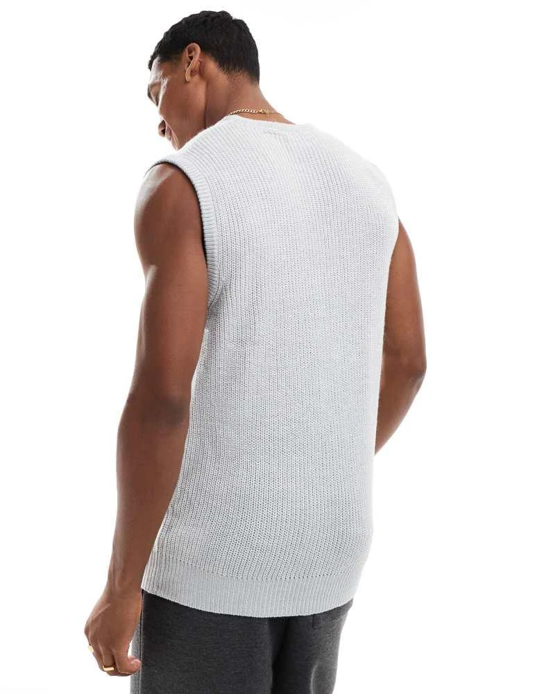 Brave Soul Brave Soul knitted crew neck vest in ecru marl 3