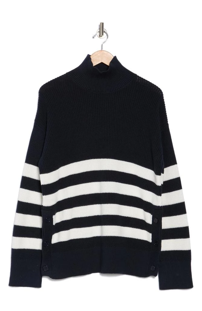 French Connection Mozart Funnel Neck Cotton Stripe Sweater 3