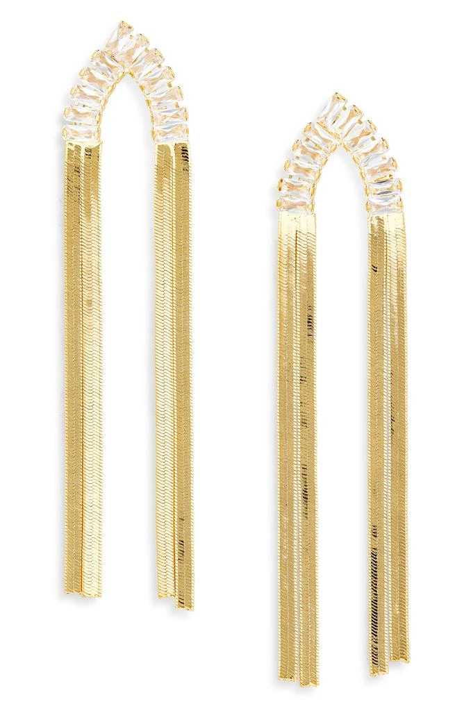 Tasha Baguette Crystal Snake Chain Drop Earrings