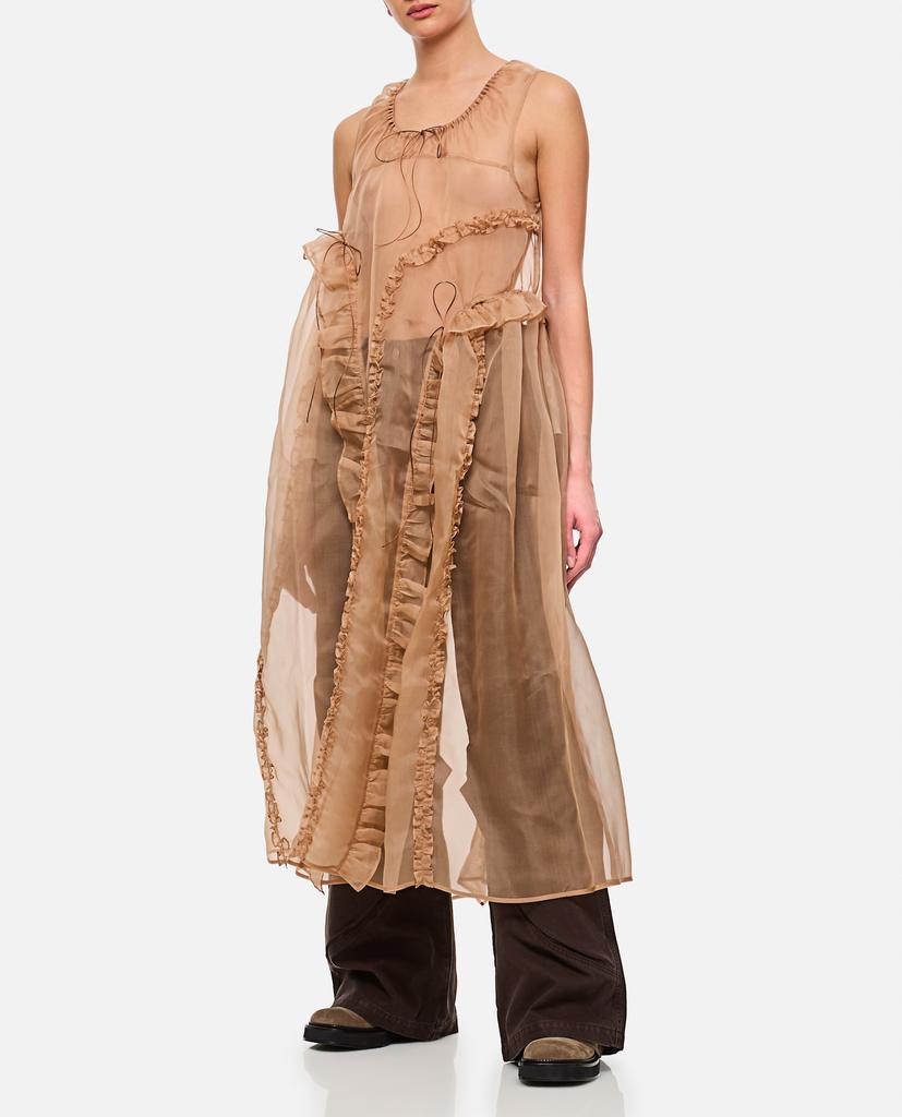 CECILIE BAHNSEN Opal Ruffle Silk Satin Dress
